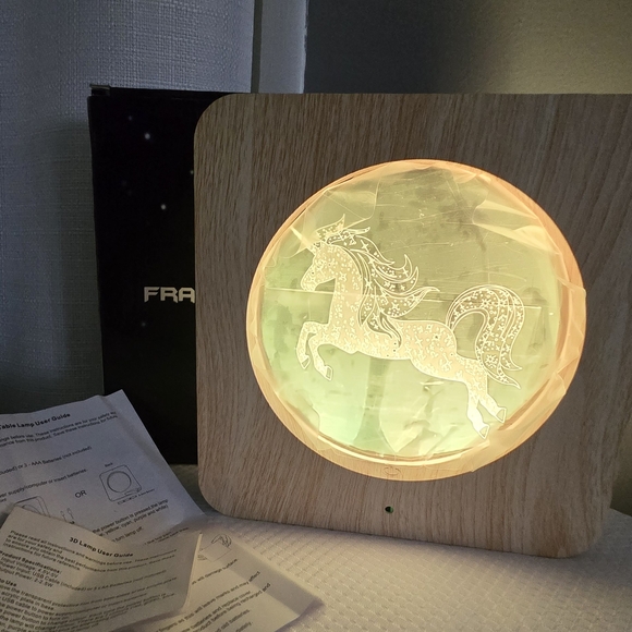 Frame Table Light Unicorn LED Color Changing Accent Nightlight Battery Op - Picture 1 of 12